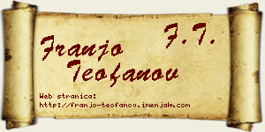 Franjo Teofanov vizit kartica